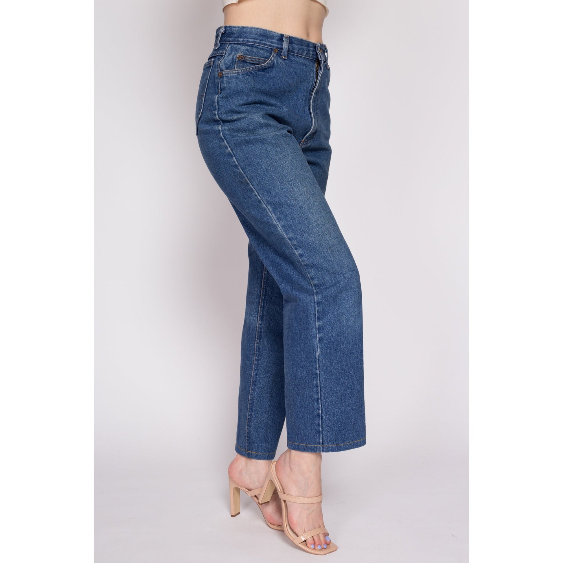 90s Lee Riders High Waisted Jeans - Medium, 30" | Vintage Denim Tapered Leg Dark Wash Mom Jeans