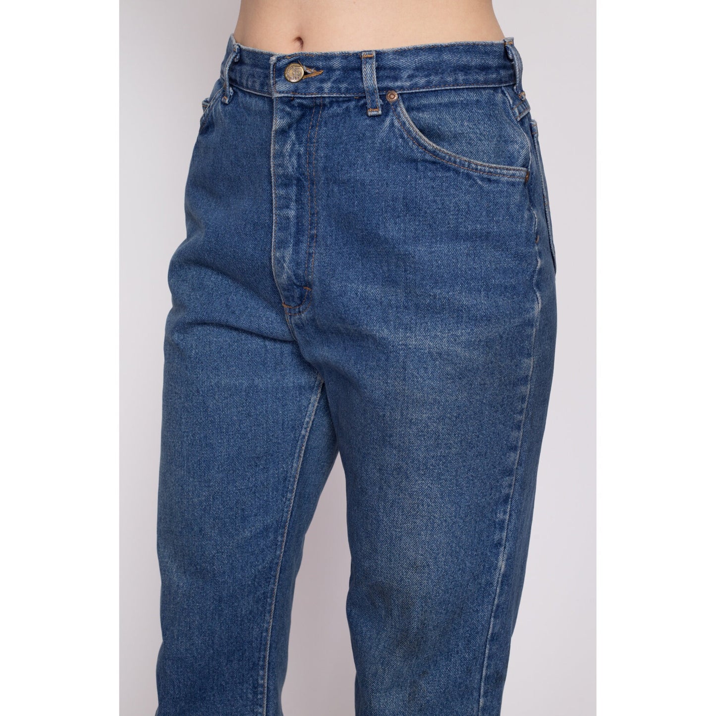 90s Lee Riders High Waisted Jeans - Medium, 30" | Vintage Denim Tapered Leg Dark Wash Mom Jeans