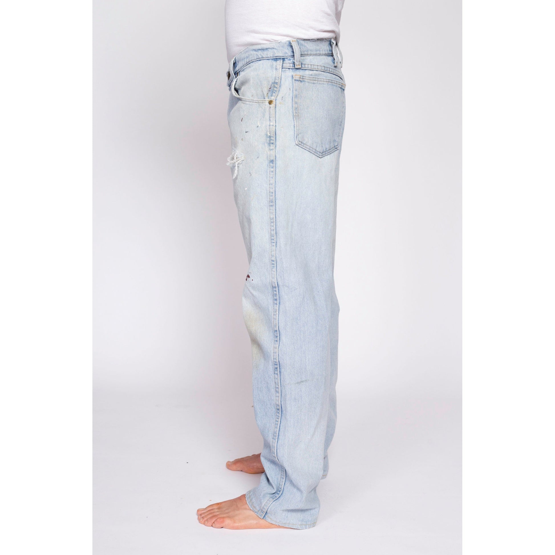 90s Cabela's Distressed Light Wash Jeans - 36x32 | Vintage Outdoor Gear Denim Straight Leg Jeans