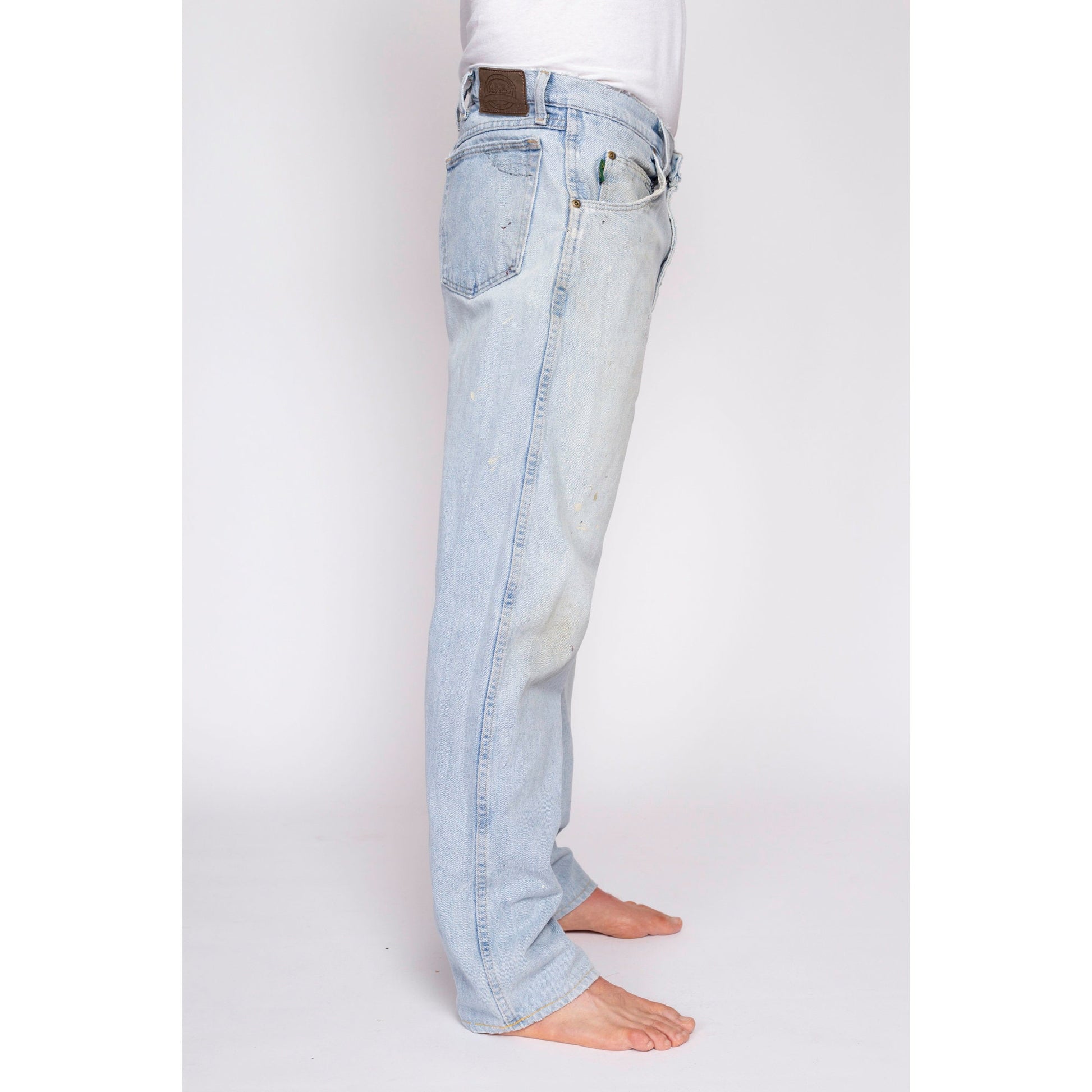 90s Cabela's Distressed Light Wash Jeans - 36x32 | Vintage Outdoor Gear Denim Straight Leg Jeans