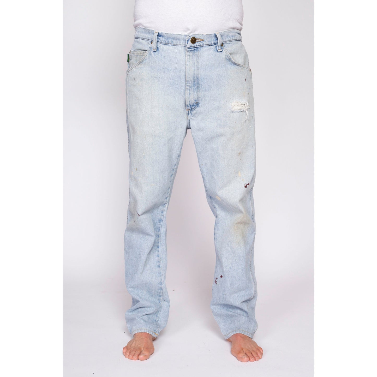 90s Cabela's Distressed Light Wash Jeans - 36x32 | Vintage Outdoor Gear Denim Straight Leg Jeans