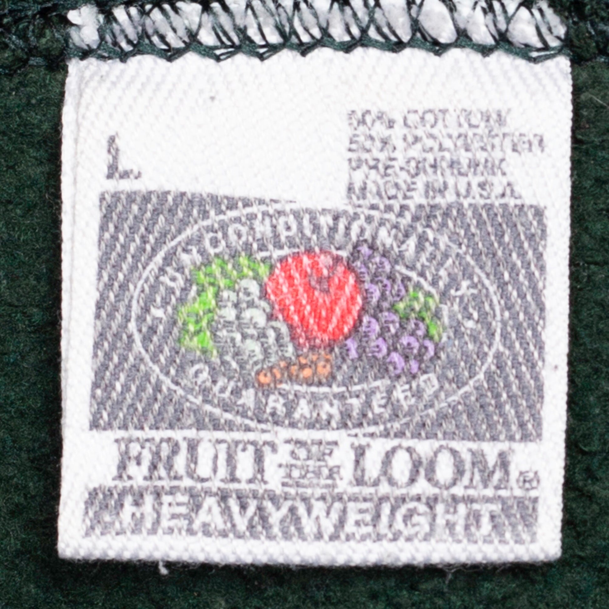 90s Dark Green Crewneck Sweatshirt - Men's Medium | Vintage Fruit Of The Loom Unisex Plain Pullover