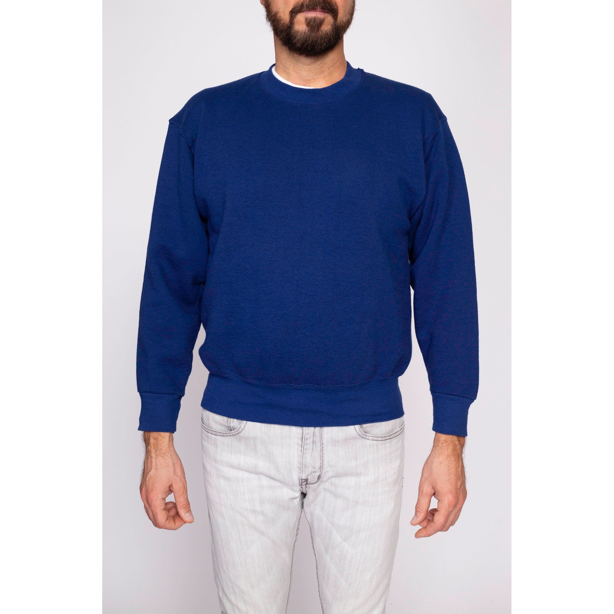 90s Dark Blue Crewneck Sweatshirt Men s Medium