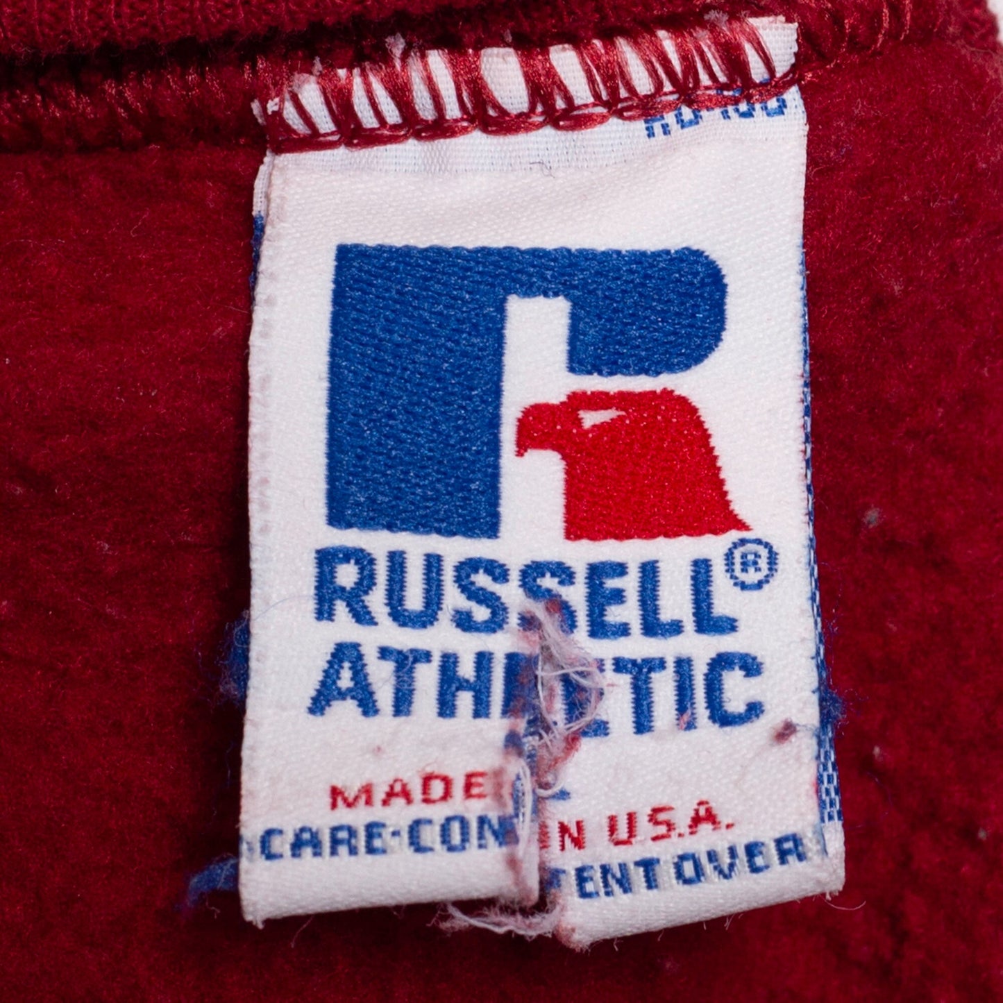 90s Red Crewneck V Stitch Sweatshirt - Men's Large | Vintage Russell Athletic Unisex Plain Pullover