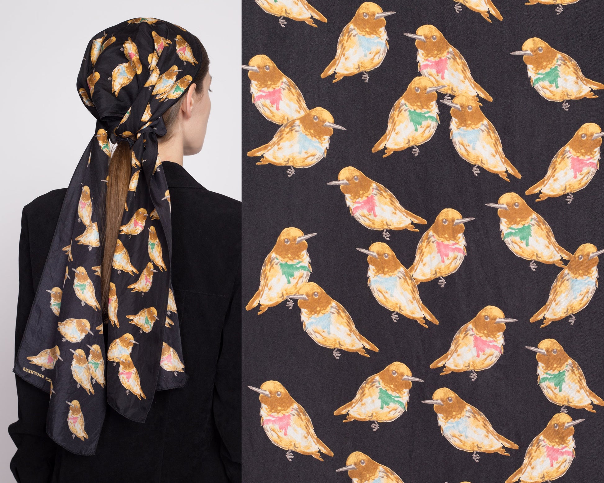 Vintage Brooks Brothers Silk Bird Scarf