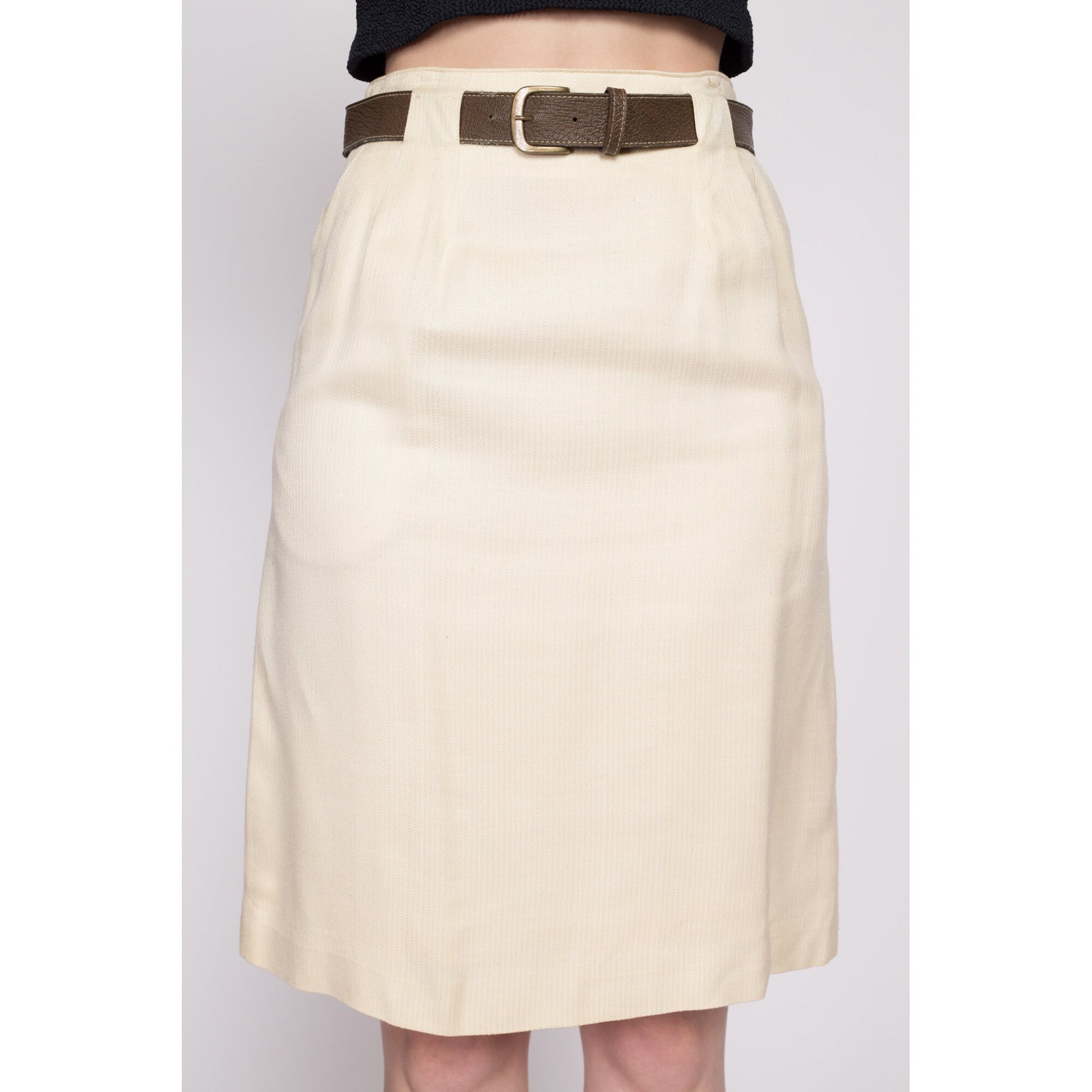 70s 80s Evan Picone Belted Skirt - Extra Small, 24.5 – Flying