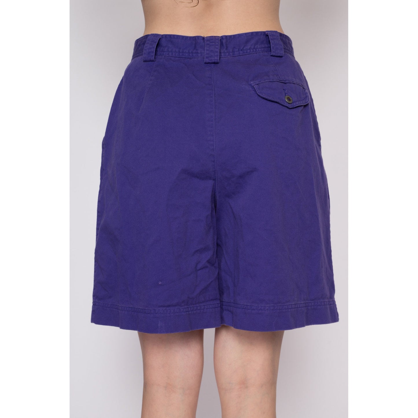 90s Lizwear Purple High Waisted Shorts - Medium to Large, 30" | Vintage Liz Claiborne Soft Cotton Casual Mom Shorts