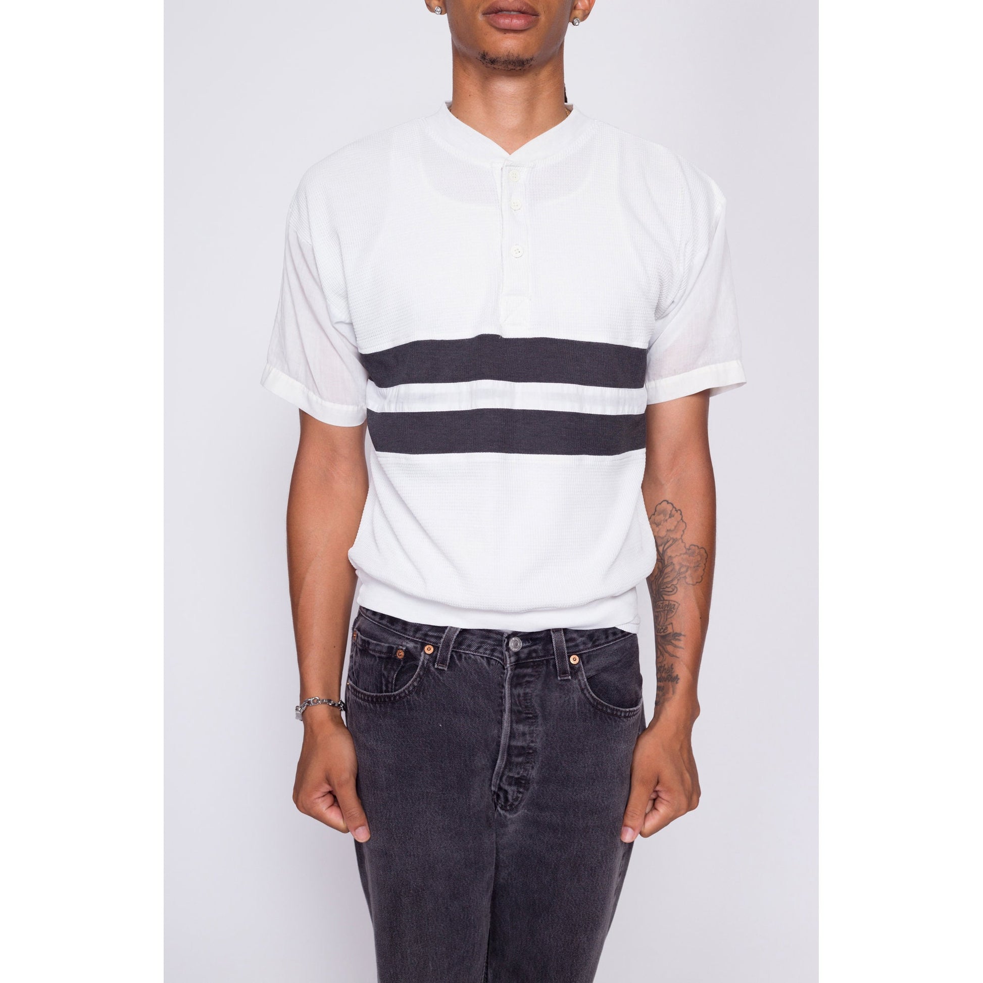 mens striped henley