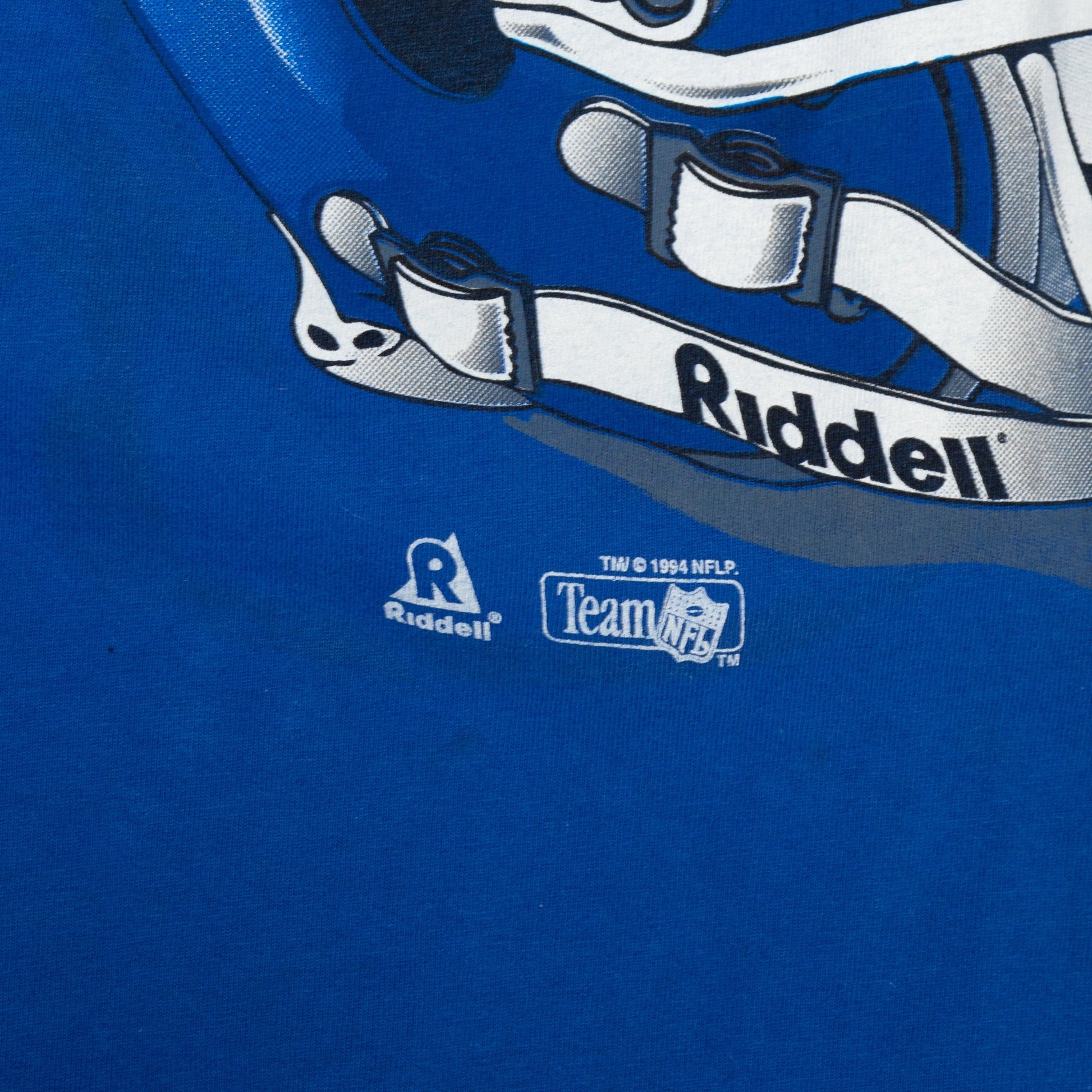 90s New York Giants Rodney Young Autograph T Shirt - Men's Large | Vintage Blue NFL Football Helmet Graphic Tee