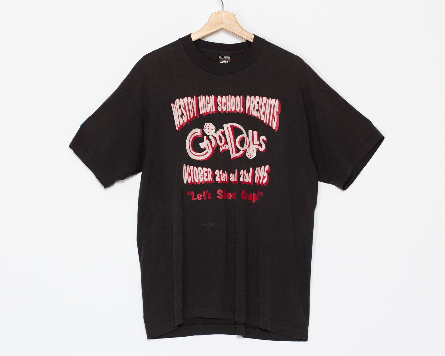 90s Guys & Dolls T Shirt - Men's XL | Vintage "Let's Shoot Crap" High School Musical Theater Graphic Tee