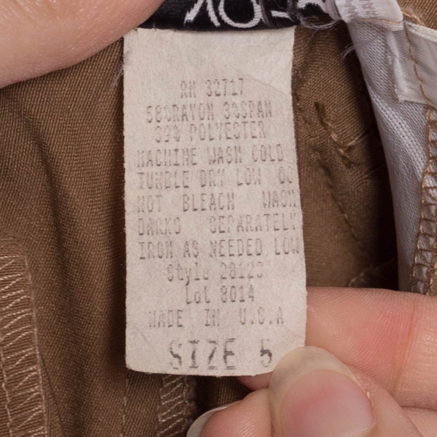 90s Y2K Mid Rise Slim Belted Pants - Extra Small | Vintage Split Leg Tan Stretchy Trousers