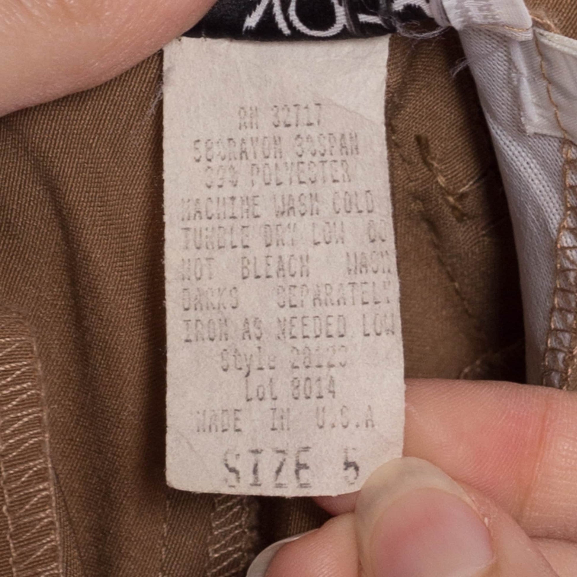90s Y2K Mid Rise Slim Belted Pants - Extra Small | Vintage Split Leg Tan Stretchy Trousers