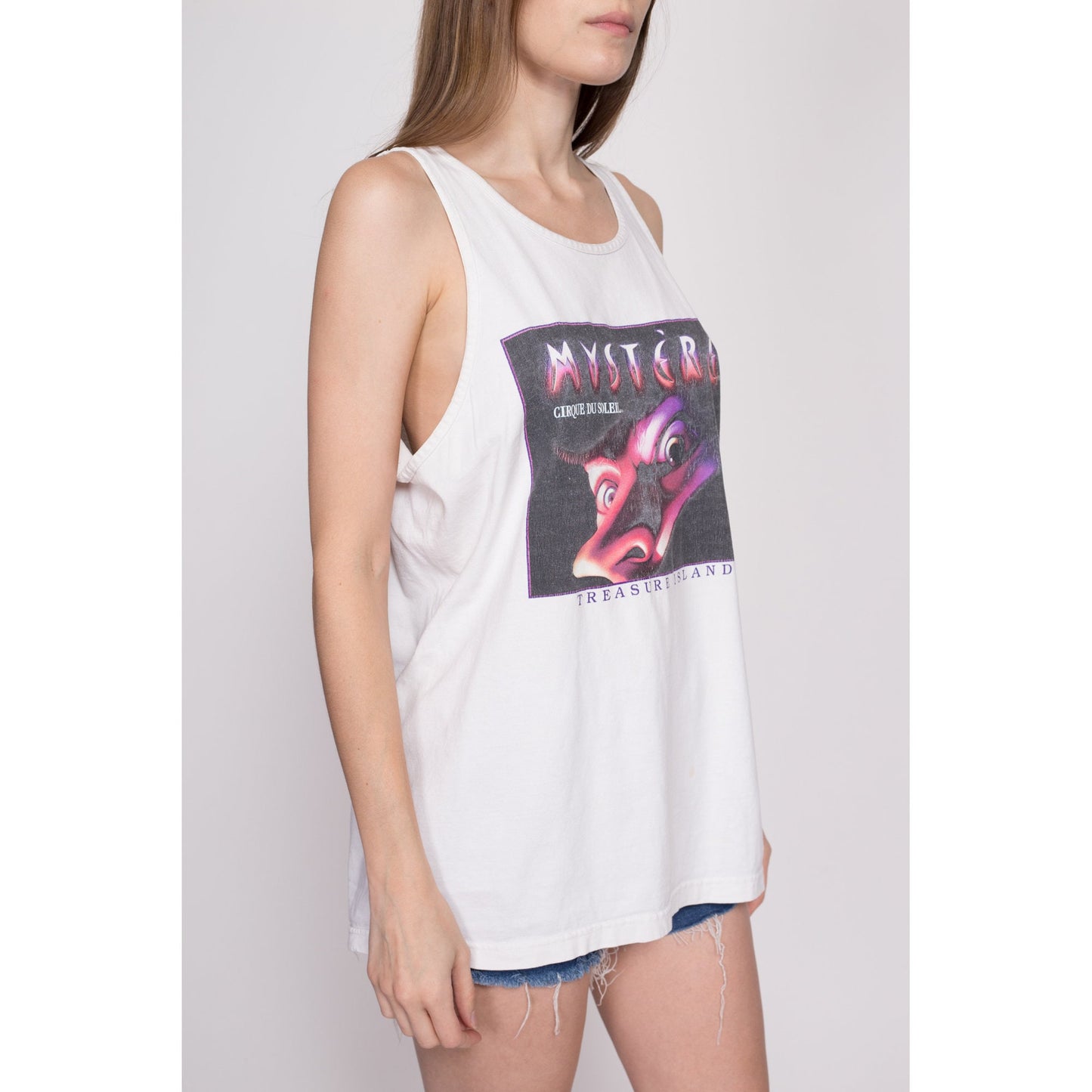 L| 90s Cirque Du Soleil Mystere Tank Top - Unisex Large | Vintage Las Vegas Circus Graphic Souvenir Muscle Tee