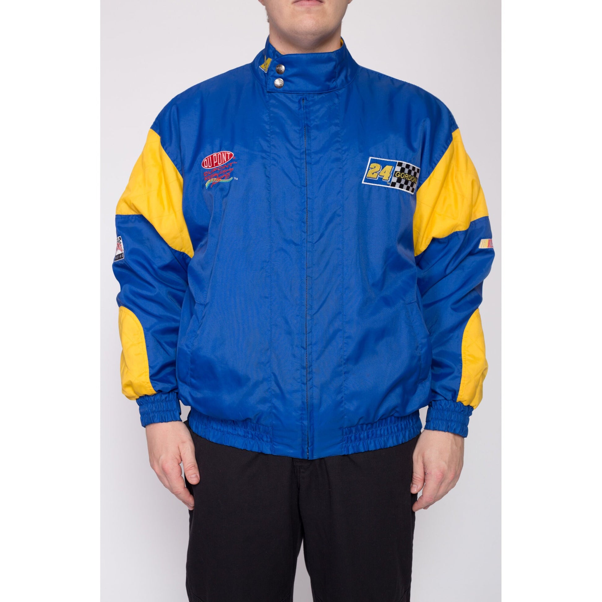 90s Jeff Gordon NASCAR Racing Jacket - Men's XL | Vintage Nutmeg Mills Dupont Color Block Puffer Coat