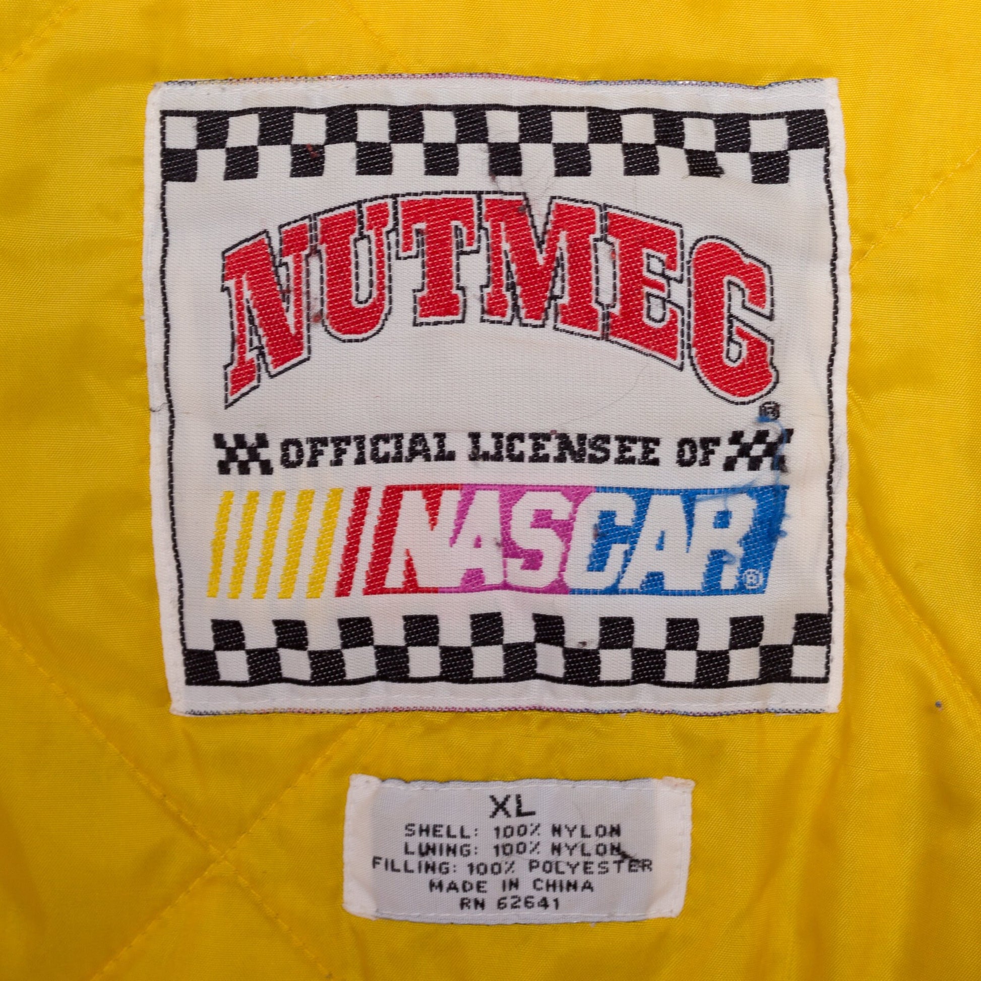 90s Jeff Gordon NASCAR Racing Jacket - Men's XL | Vintage Nutmeg Mills Dupont Color Block Puffer Coat