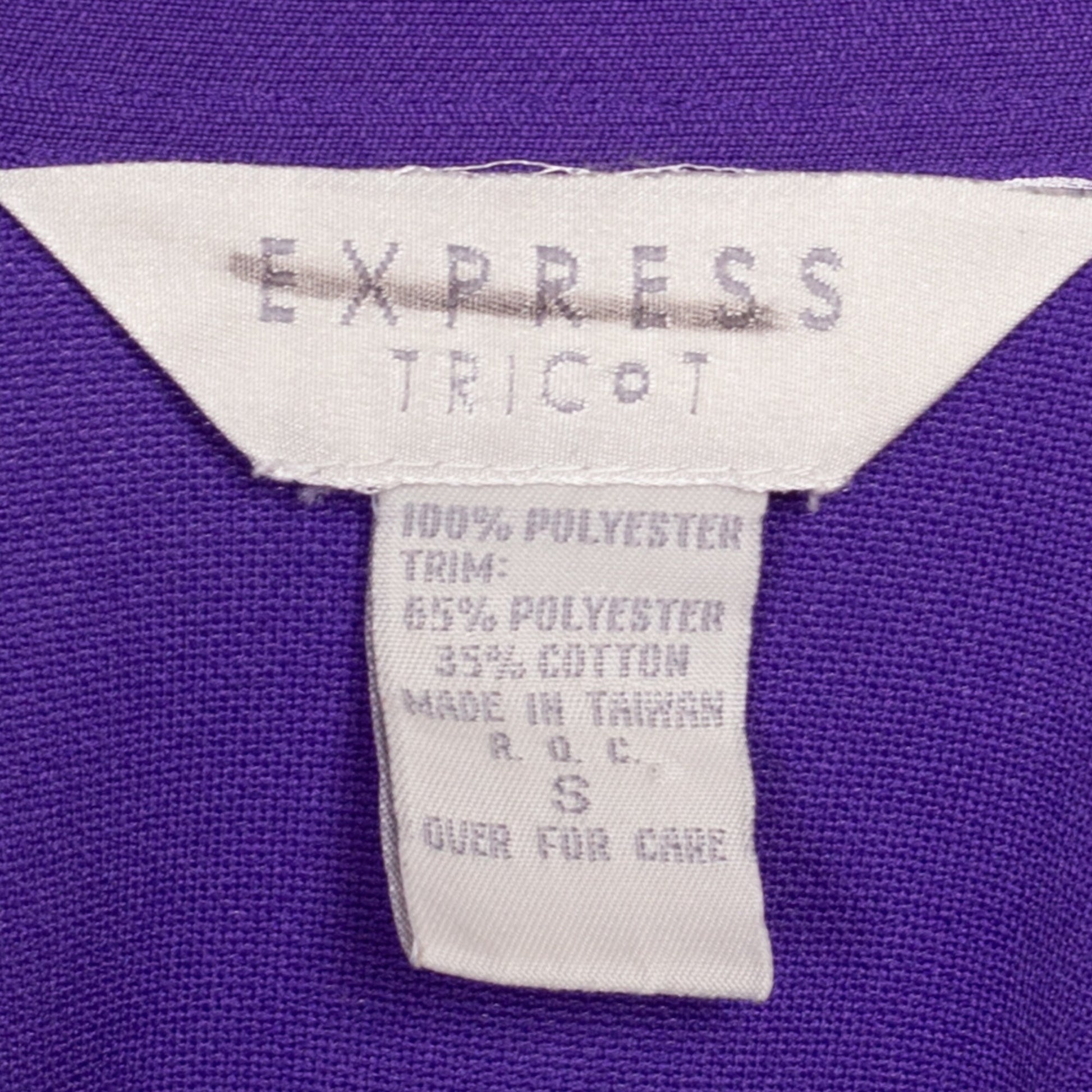 90s Express Preppy Polo Mini Dress - Small | Vintage Sporty Purple Striped Collared Short Sleeve Shirtdress