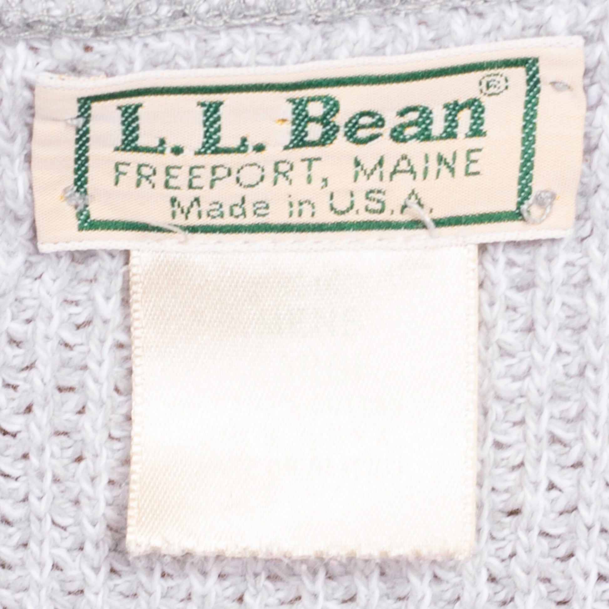 80s L.L. Bean Grey Knit Henley Sweater - Men's Large | Vintage Button Up Long Sleeve Cotton Pullover