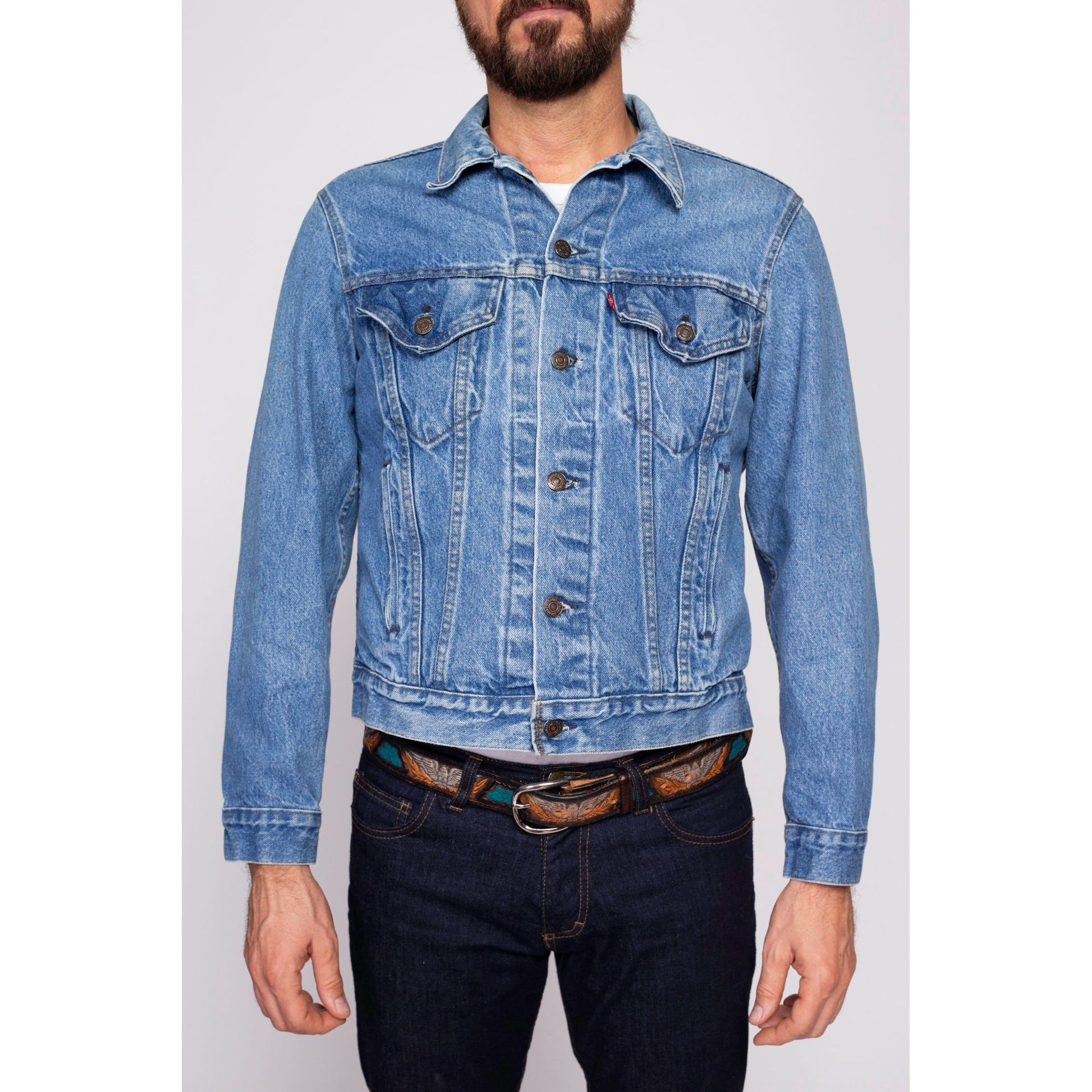 80s Levis Denim Jacket - Men's Medium | Vintage Made In USA Jean Trucker Jacket