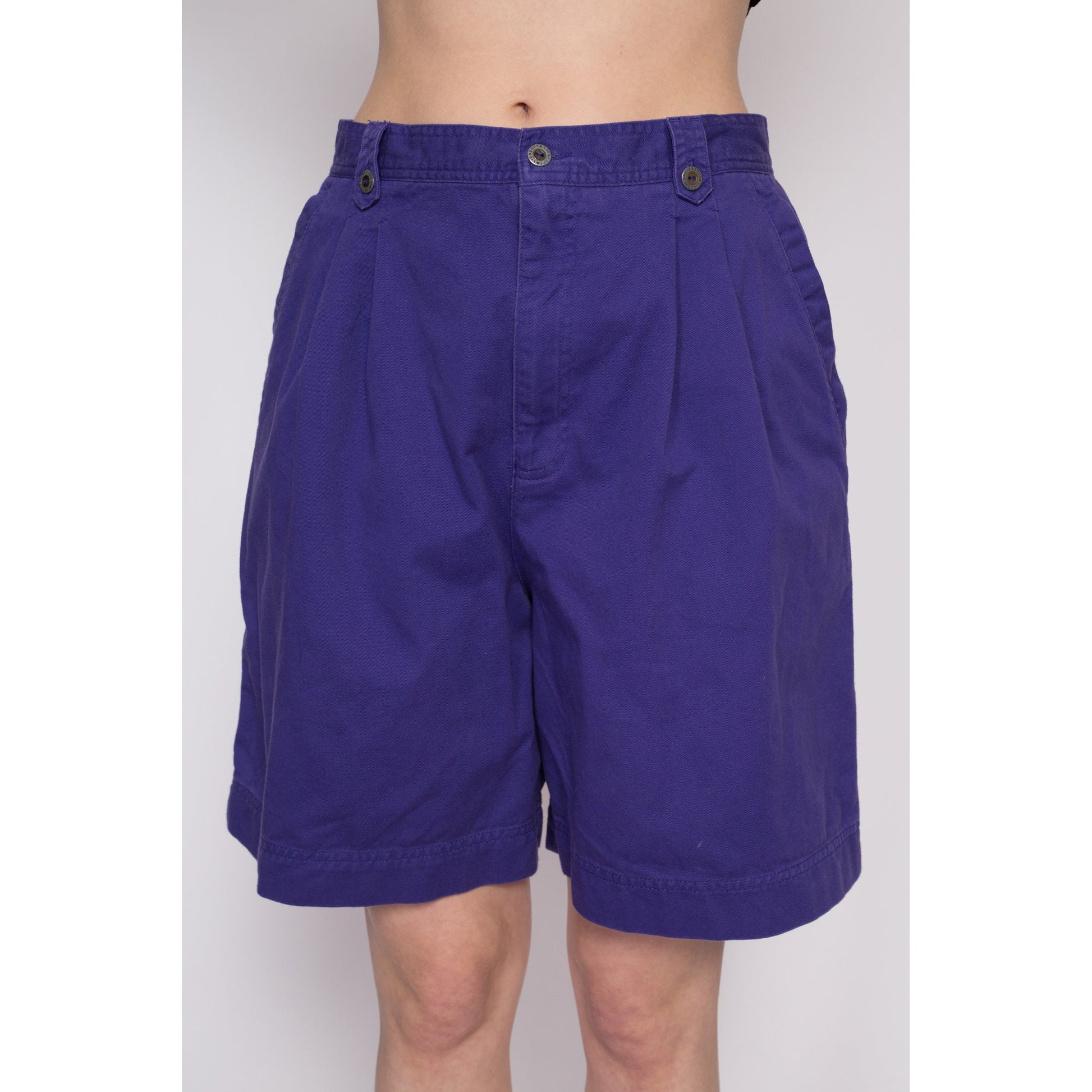 90s Lizwear Purple High Waisted Shorts - Medium to Large, 30