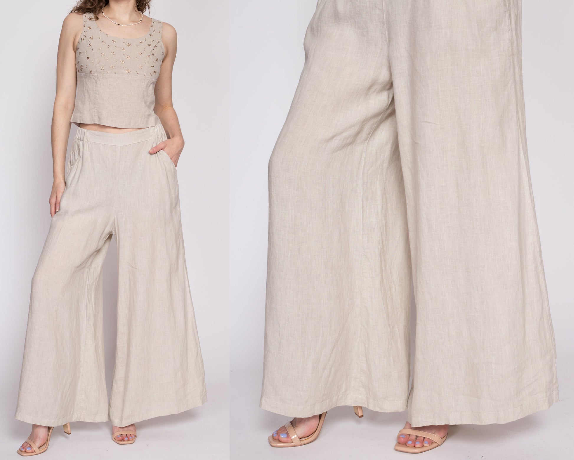 Wide Leg Linen Palazzo Pants, Women High Waisted Pants, Linen Palazzo Pants,  Summer Womens Plus Size Pants C2932 -  Canada