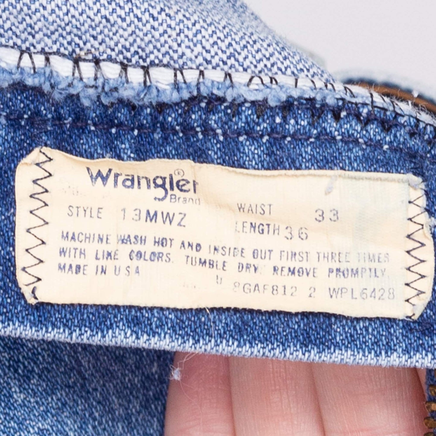 70s 80s Wrangler Jeans - 33x36 | Vintage Made In USA Faded Denim Straight Leg Jeans