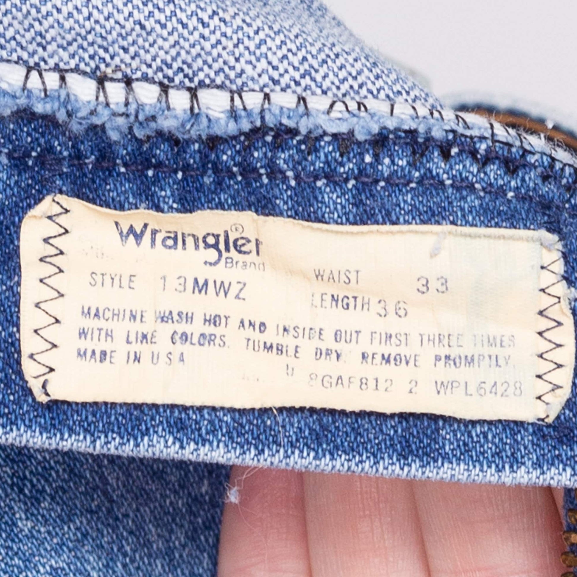 70s 80s Wrangler Jeans - 33x36 | Vintage Made In USA Faded Denim Straight Leg Jeans