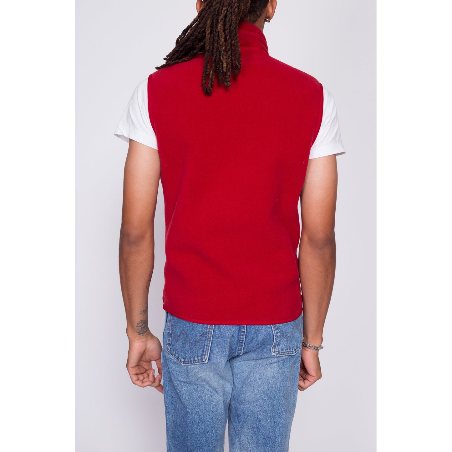 90s Patagonia Synchilla Red Fleece Vest - Men's Small | Vintage Zip Front Sleeveless Lightweight Jacket
