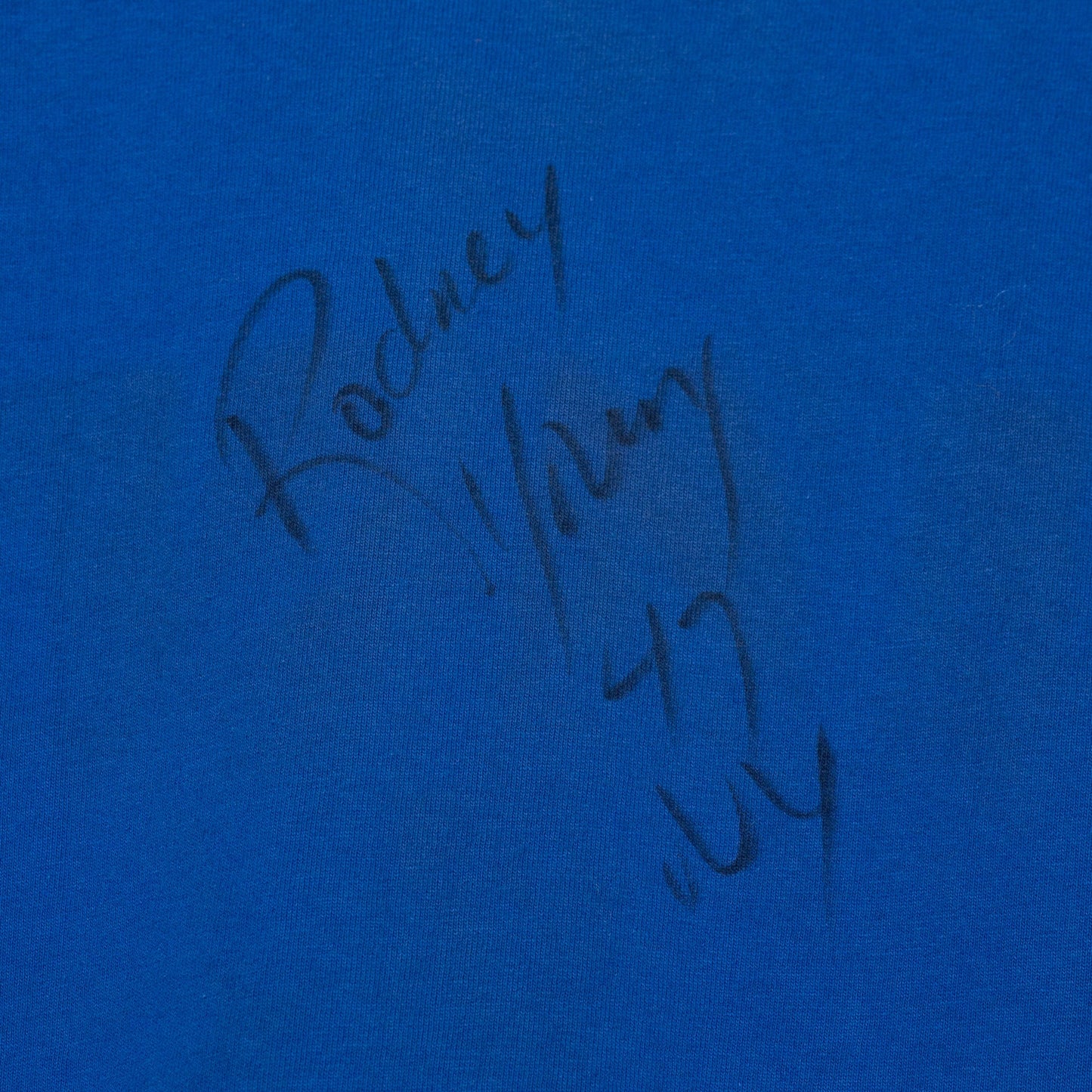 90s New York Giants Rodney Young Autograph T Shirt - Men's Large | Vintage Blue NFL Football Helmet Graphic Tee
