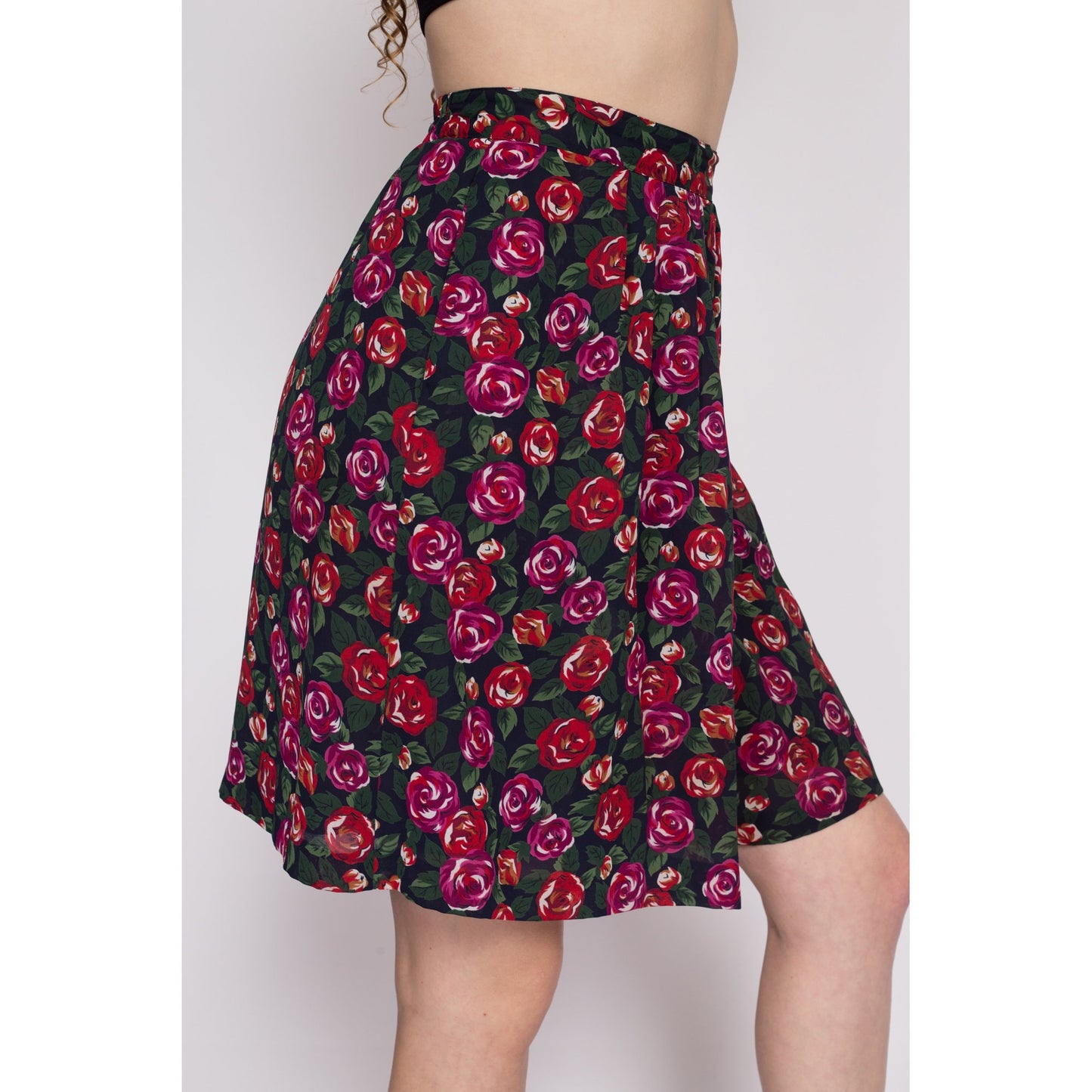 L| 90s Flowy Floral Lounge Shorts - Large | Vintage Boho High Waisted Wide Leg Shorts