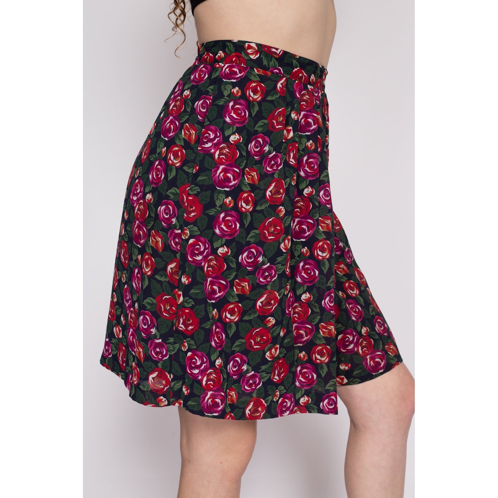 L| 90s Flowy Floral Lounge Shorts - Large | Vintage Boho High Waisted Wide Leg Shorts