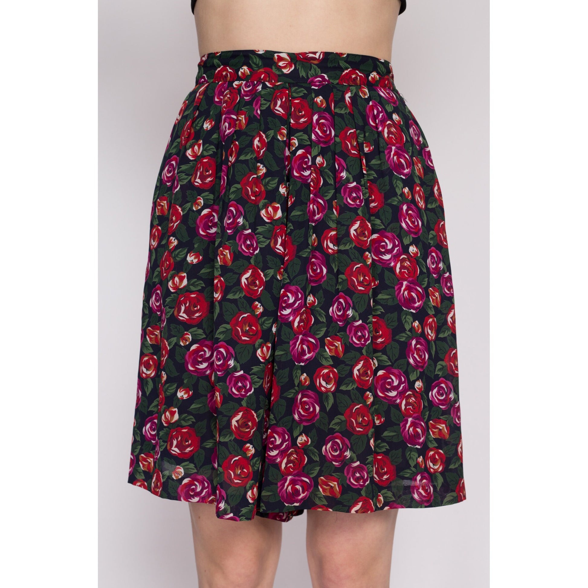 L| 90s Flowy Floral Lounge Shorts - Large | Vintage Boho High Waisted Wide Leg Shorts