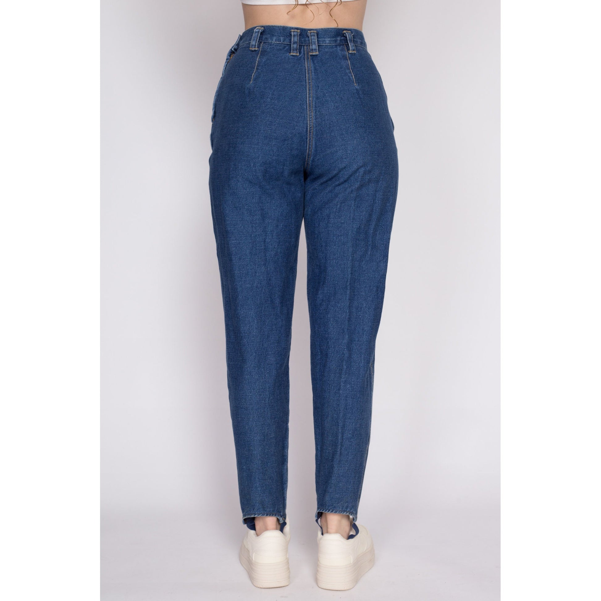 M| 90s Lizwear Stirrup Side Zip Jeans - Medium, 28" | Vintage High Waisted Dark Wash Stretchy Slim Ankle Jeans