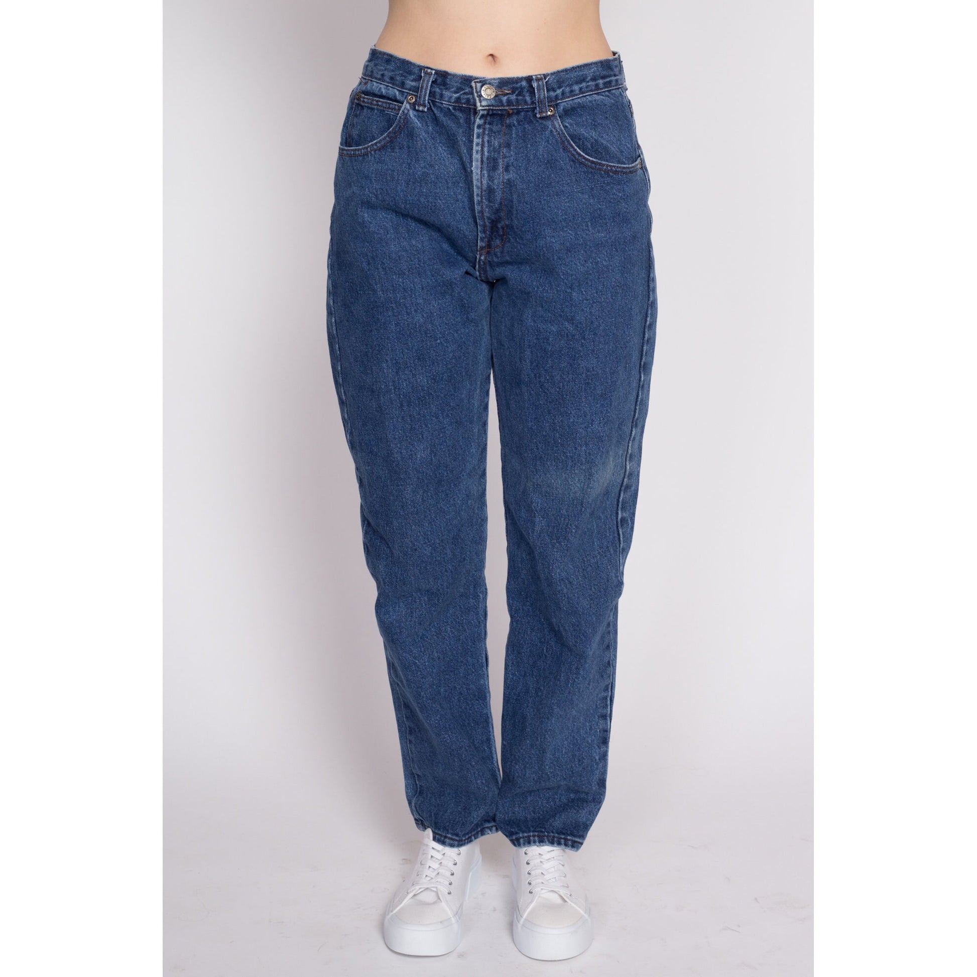 M| 90s Calvin Klein Sport High Waisted Mom Jeans - Medium, 30" | Vintage CK Dark Wash Denim Tapered Leg Jeans