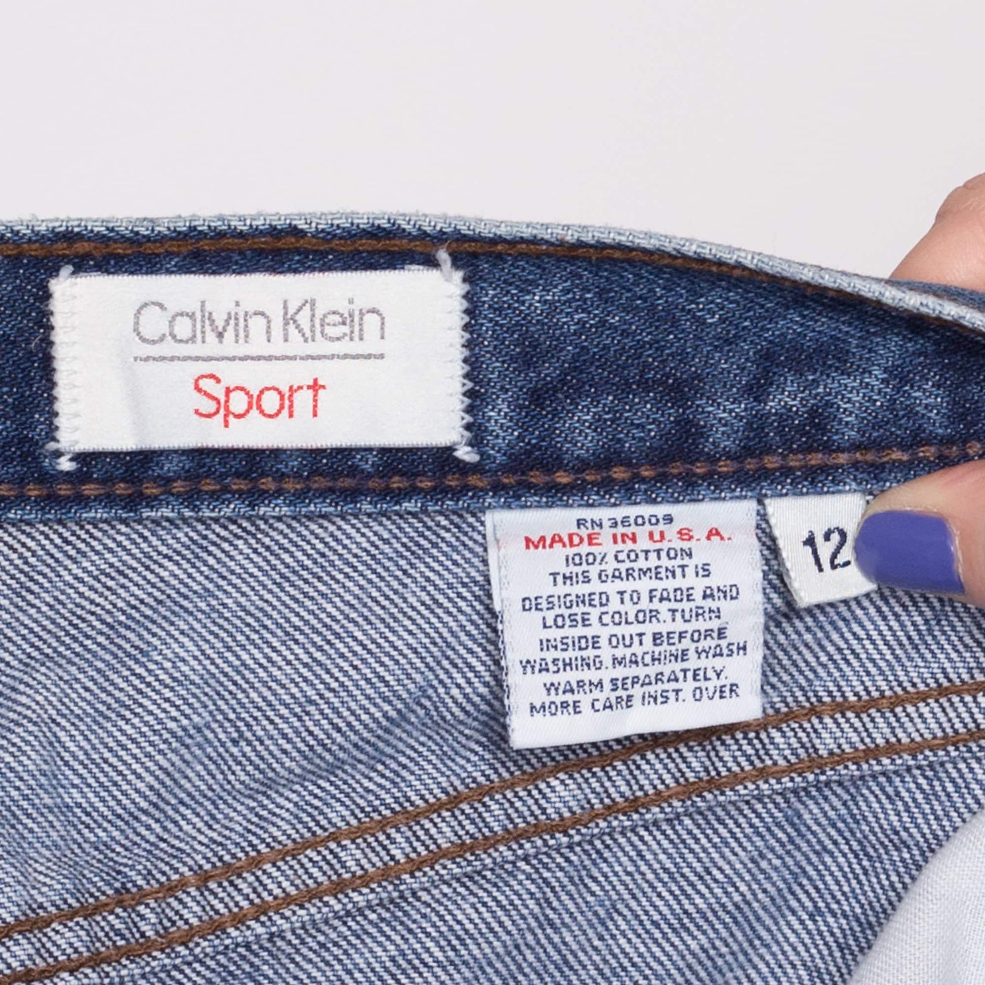 M| 90s Calvin Klein Sport High Waisted Mom Jeans - Medium, 30" | Vintage CK Dark Wash Denim Tapered Leg Jeans