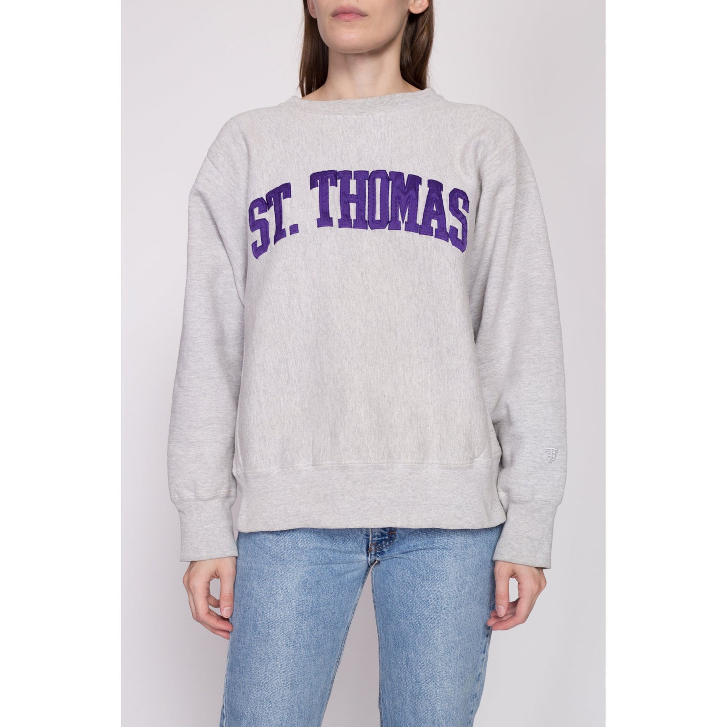 S-L| 90s St. Thomas Champion Reverse Weave Sweatshirt - Men's Small, Women's Medium to Large | Vintage Minnesota Crewneck Pullover