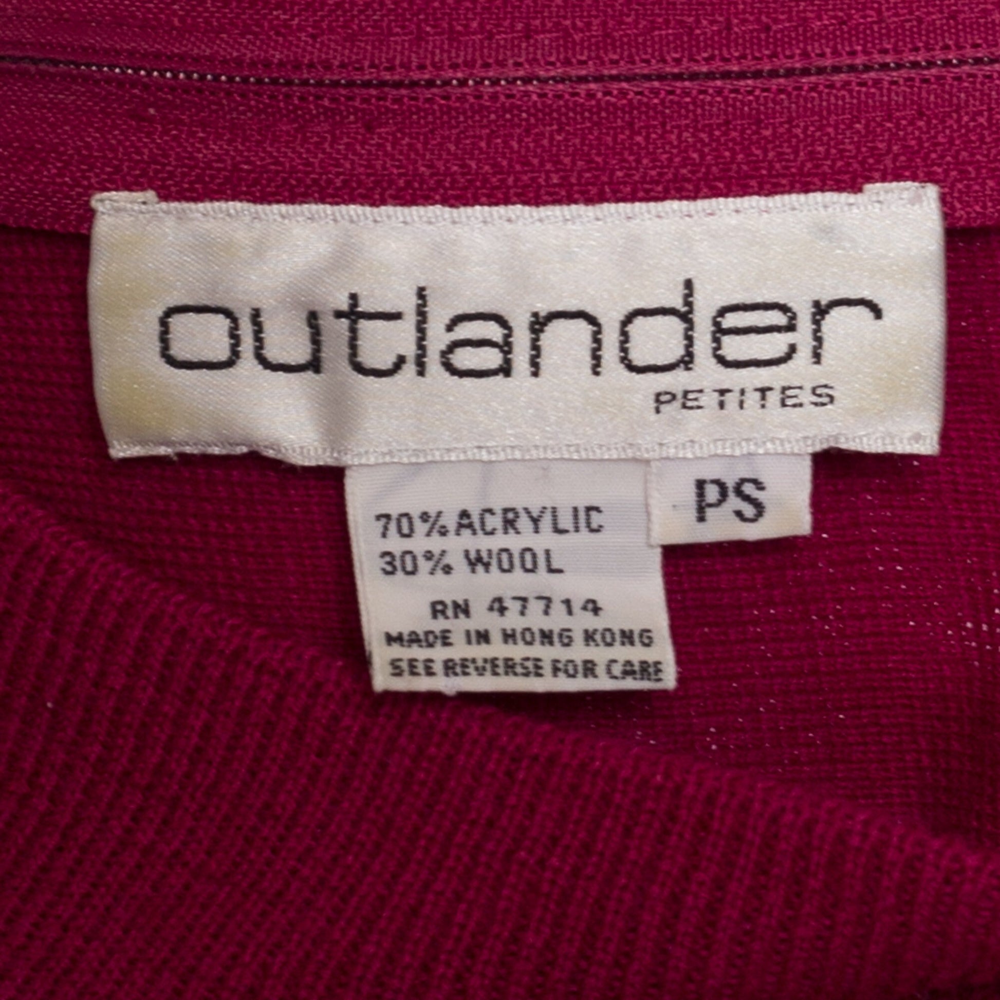 S| 80s Magenta Knit Mini Sweater Dress - Small | Vintage Dolman Sleeve Mockneck Wool Blend Dress