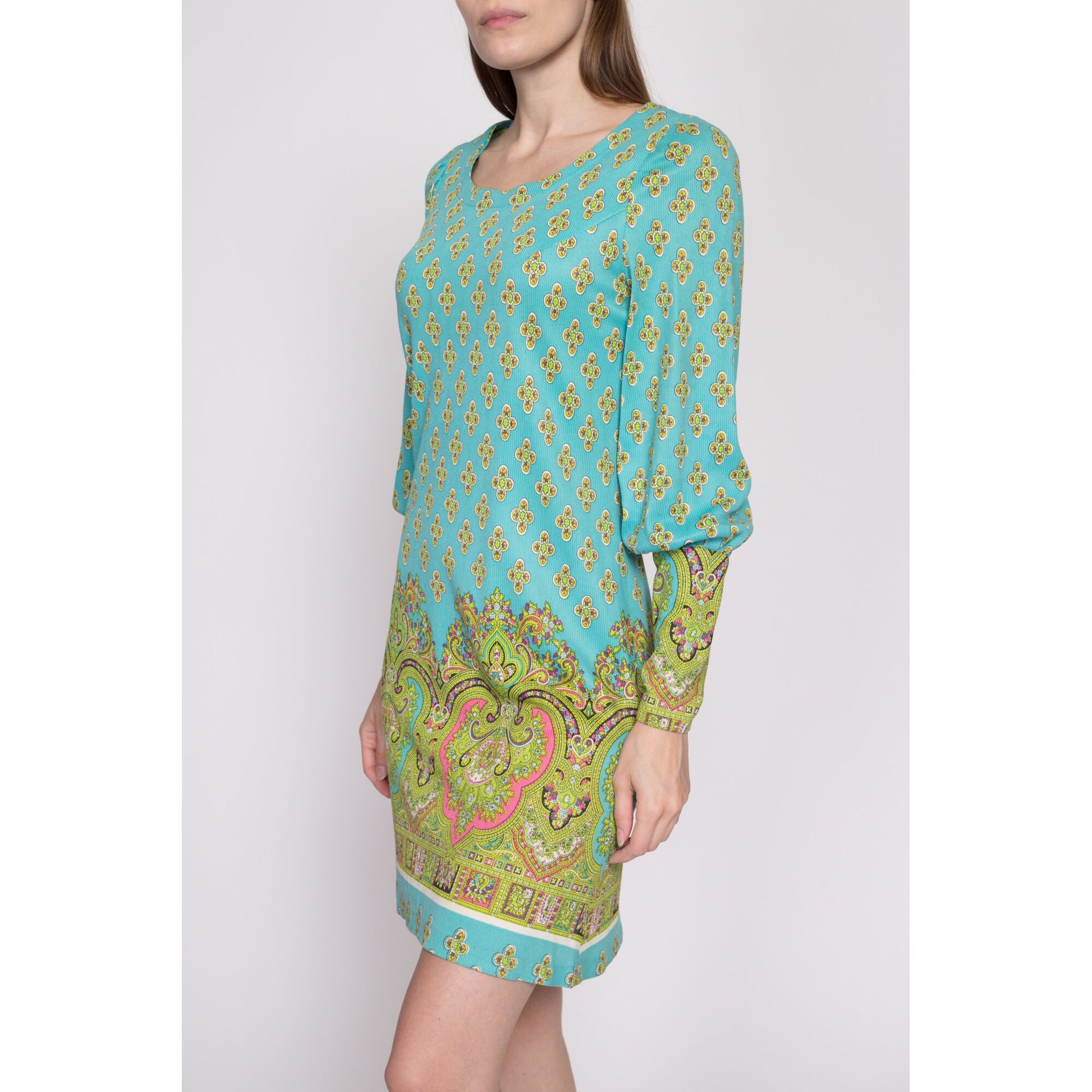 psychedelic mini dress Vintage Psychedelic Print Racer Back Keyhole Mini Go Go Dress | TLC ne