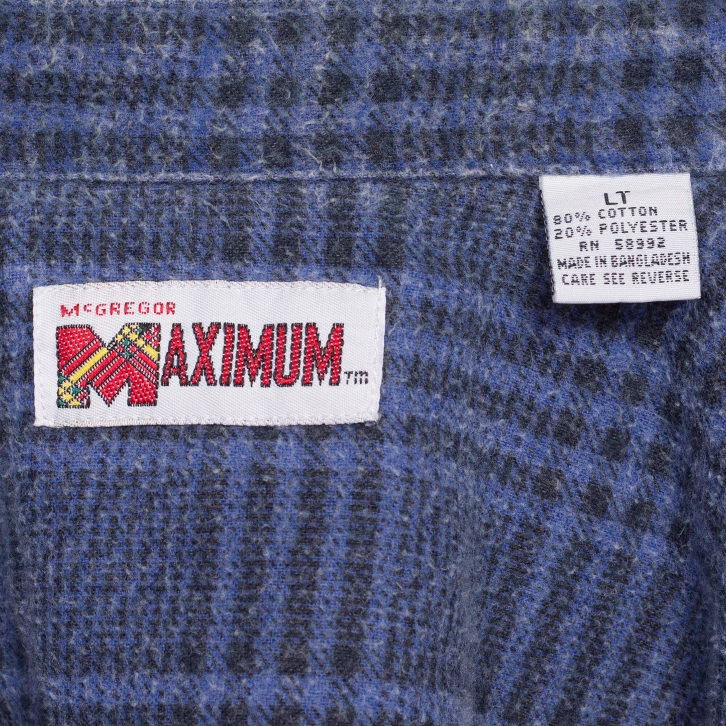 L| 90s Blue Plaid Flannel Shirt - Men's Large Tall | Vintage Grunge Button Up Long Sleeve Collared Top
