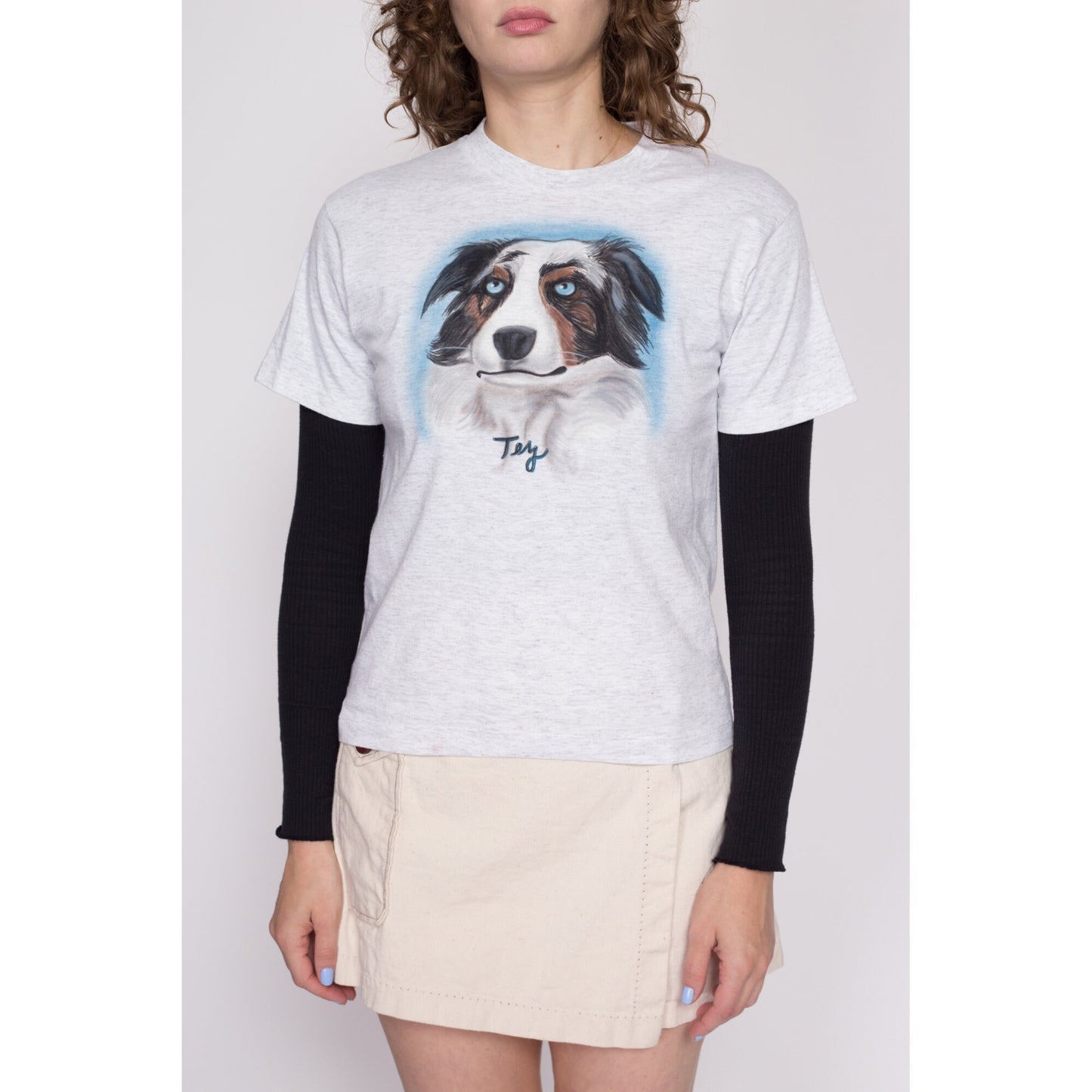 Small 90s Airbrushed Border Collie T Shirt Unisex | Vintage Dog Breed Graphic Animal Tee