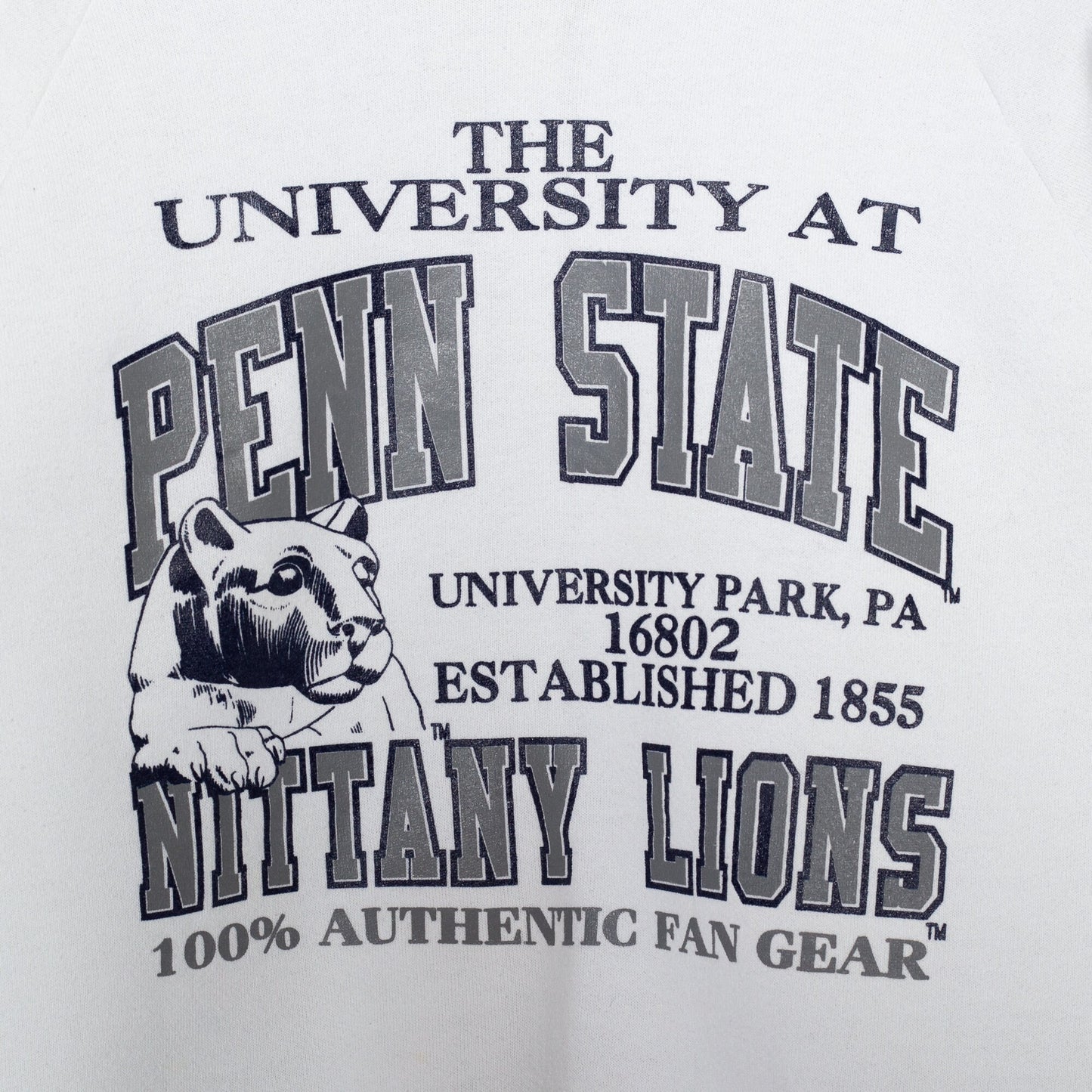 S| 80s 90s Penn State University Nittany Lions Sweatshirt - Men's Small | Vintage White Raglan Sleeve University Crewneck