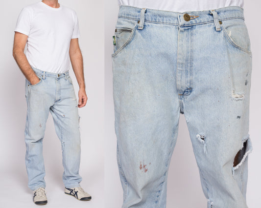 L| 90s Distressed Light Wash Cabela's Jeans - 36x32 | Vintage Outdoor Gear Denim Straight Leg Jeans