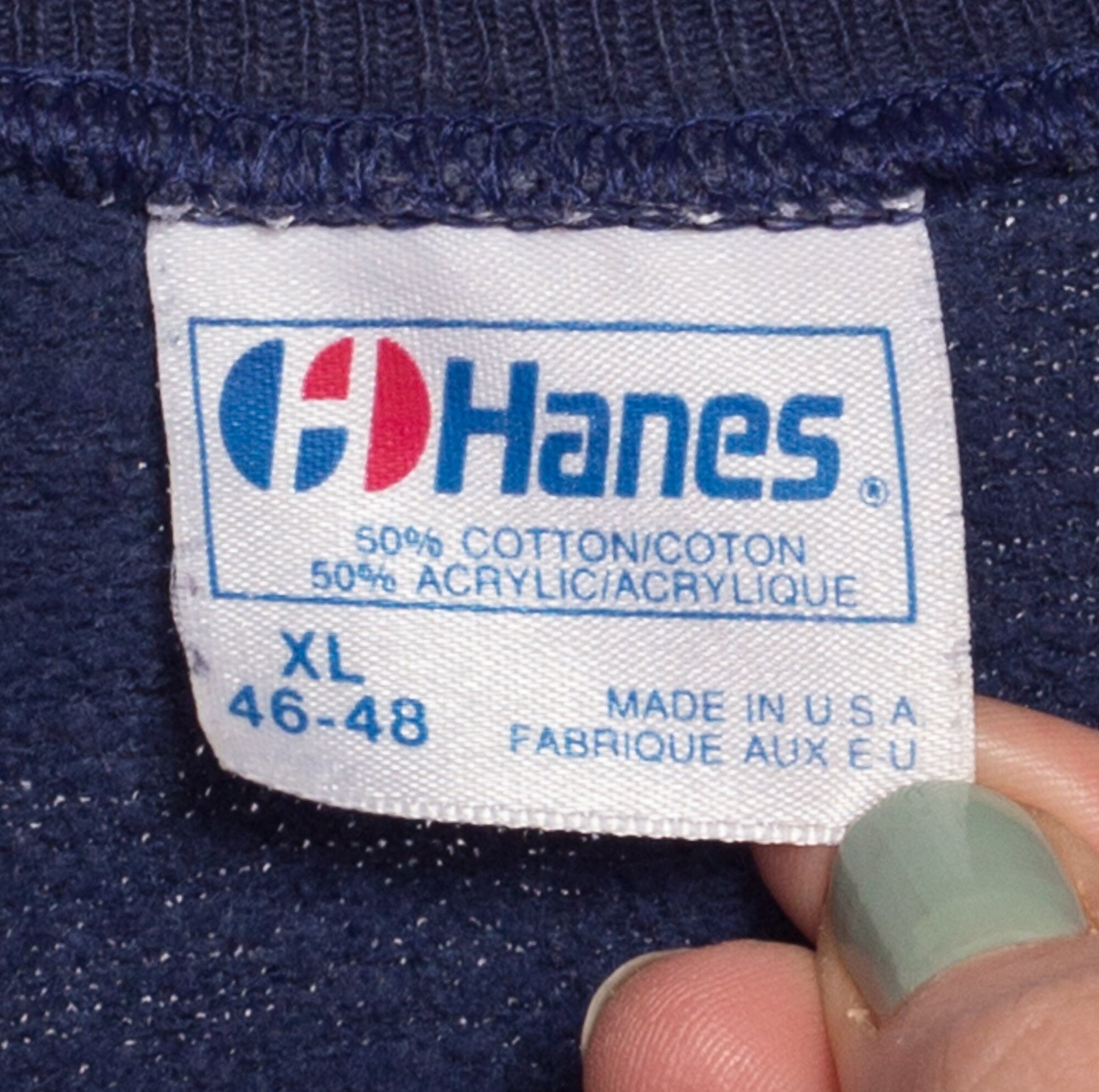 L| 80s Paradise And Pacific Railroad Sweatshirt - Men's Large Short | Vintage Scottsdale Arizona Navy Blue Raglan Sleeve Crewneck