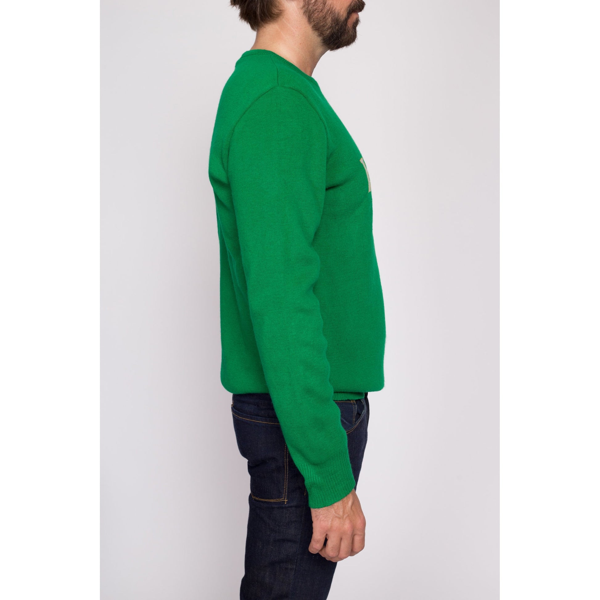 M| 80s Ireland Sweater - Men's Medium | Vintage Irish Green Knit St. Patrick's Day Souvenir Pullover