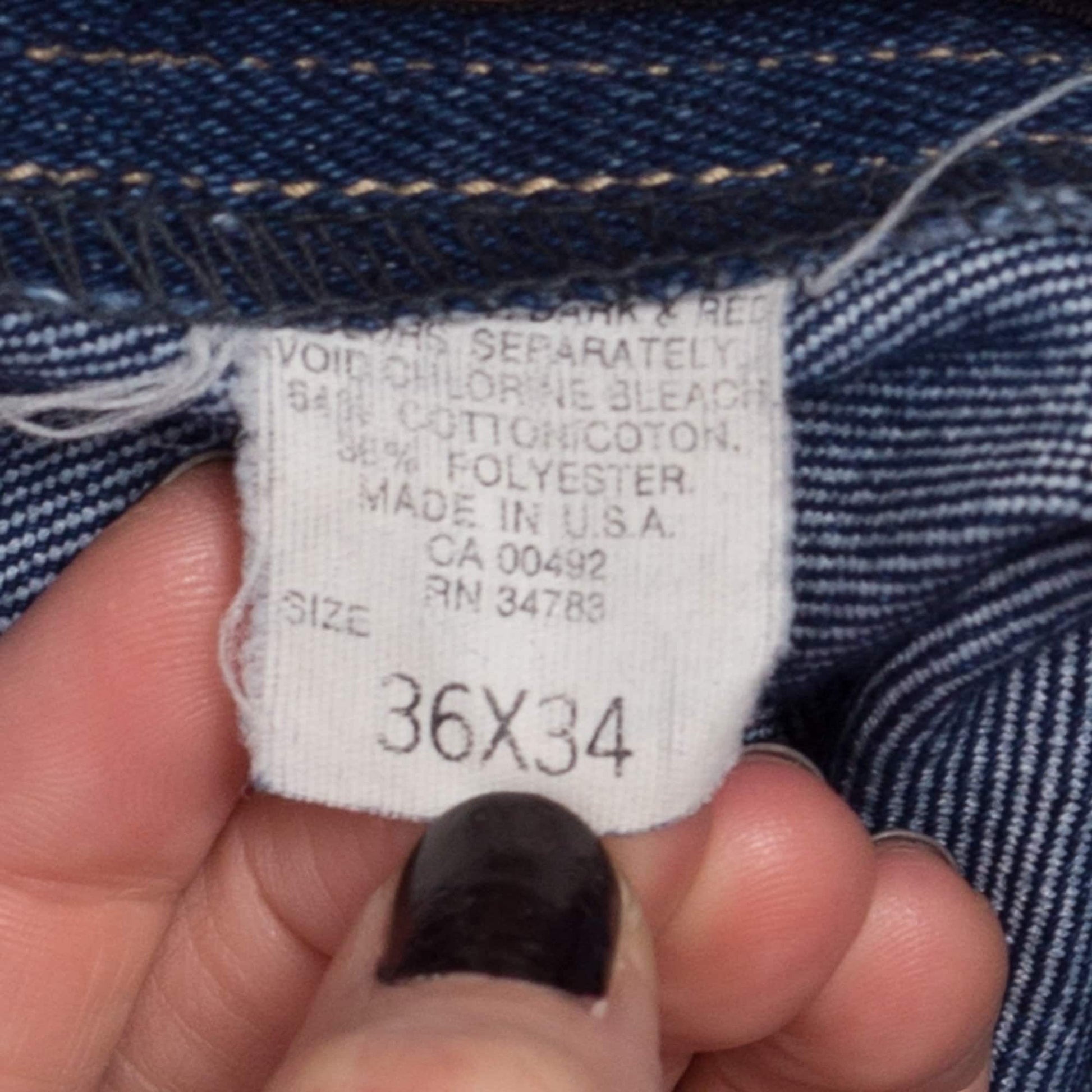34x34 70s 80s Lee Dark Wash Jeans | Vintage Made In USA High Waisted Relaxed Straight Leg Denim