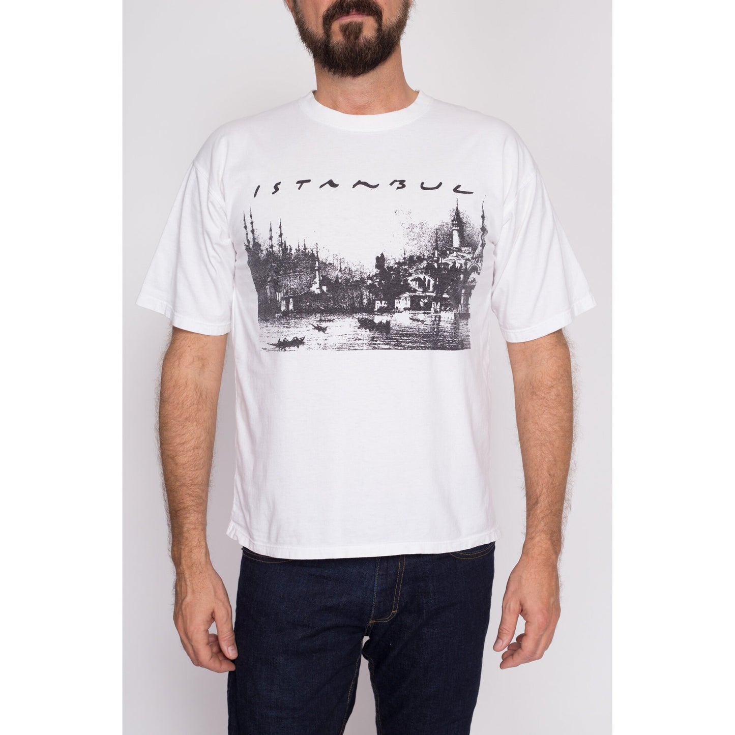 Medium Vintage Istanbul T Shirt | 90s Cotton Graphic Tourist Tee