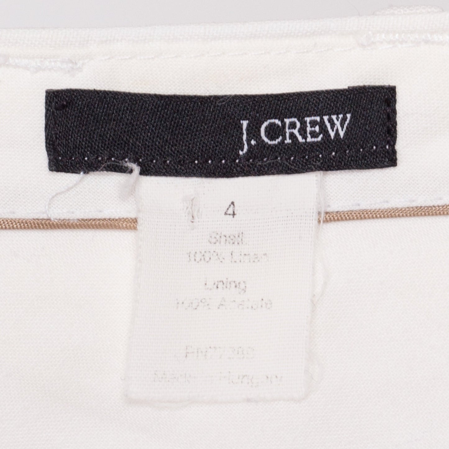 Small Vintage J Crew White Linen Low Rise Flares | 90s Y2K Retro Minimalist Wide Leg Sailor Pants