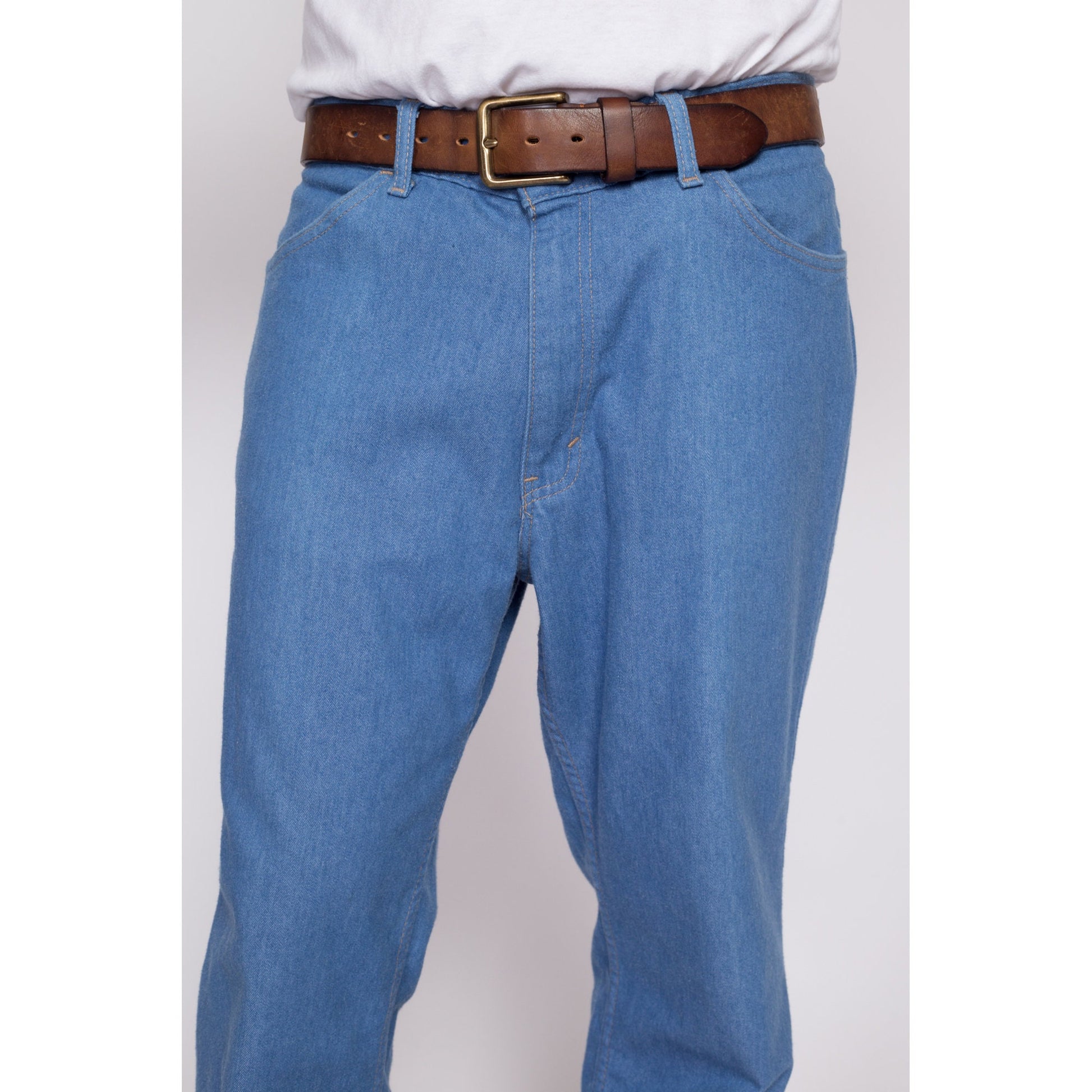 36x32 80s Blue Denim Pants | Vintage High Waisted Jeans Trousers