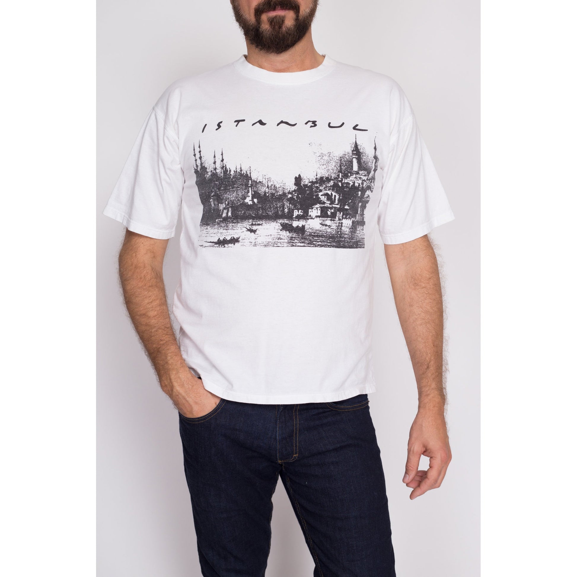 Medium Vintage Istanbul T Shirt | 90s Cotton Graphic Tourist Tee