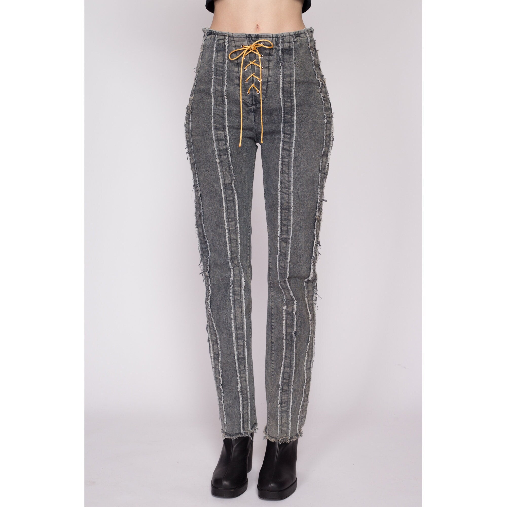 Glam Icon Rhinestone Lace-Up Jeans curated on LTK