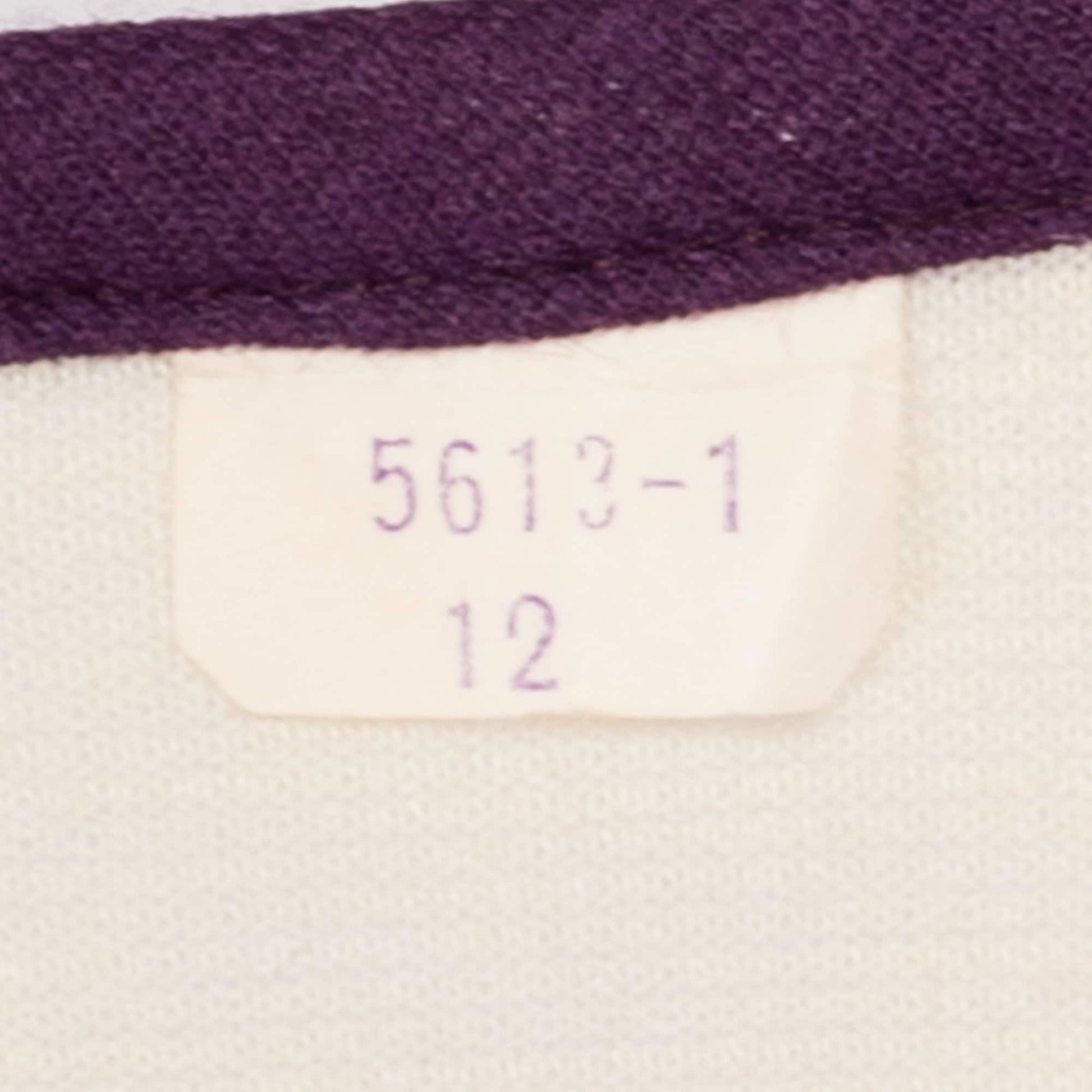 Medium 70s Two Tone Belted Cap Sleeve Dress | Vintage Cream Purple Retro Midi Dress